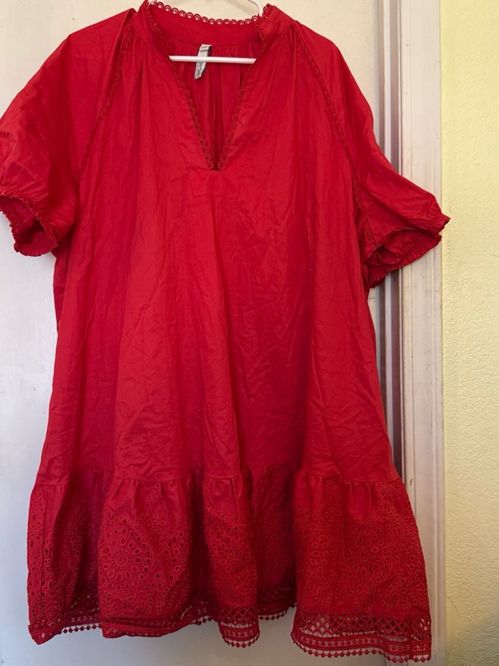 torrid Red Eyelet-Hem Mini Dress